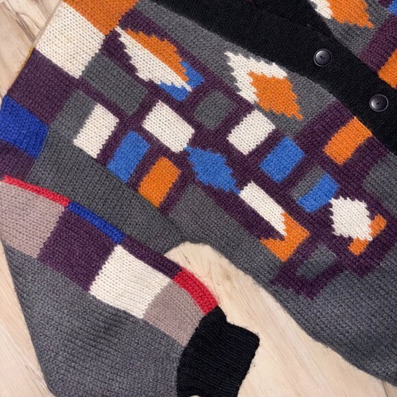 Vintage Montre Xerano Geometric Multicoloured Cardigan M - Picture 1 of 10